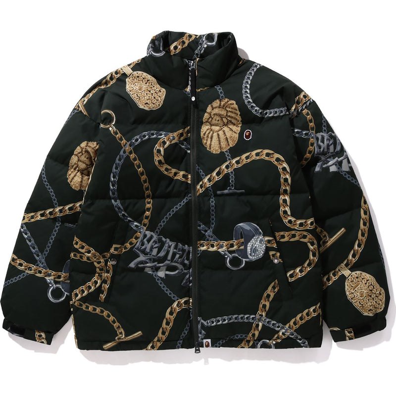 Men Bape Jewels Down Jacket Relaxed Fit Jackets Green USA | FI9312132