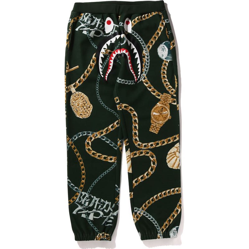 Men Bape Jewels Shark Sweat Pants Pants Green USA | EY8340430