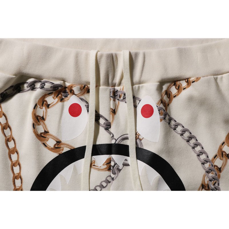 Men Bape Jewels Shark Sweat Pants Pants White USA | BP1770670