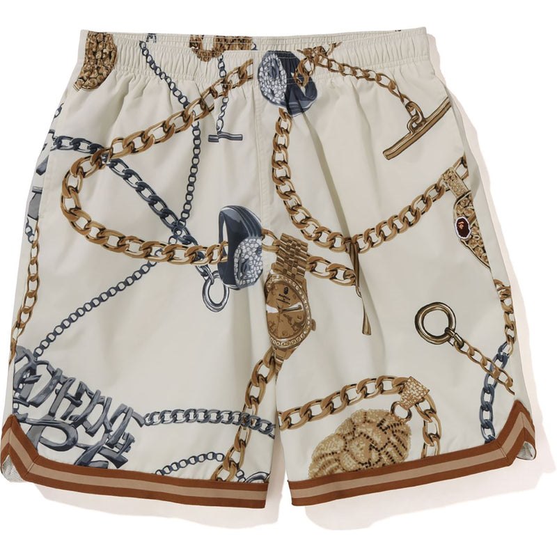 Men Bape Jewels Shorts Shorts White USA | EF5603363