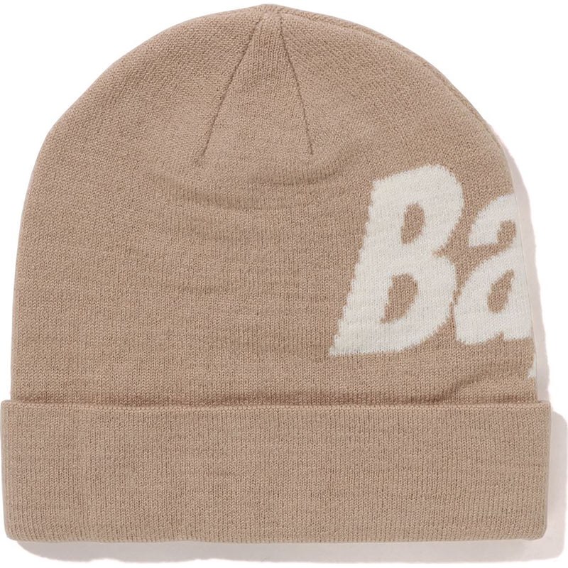 Men Bape Knit Cap Caps Beige USA | ZJ4023503