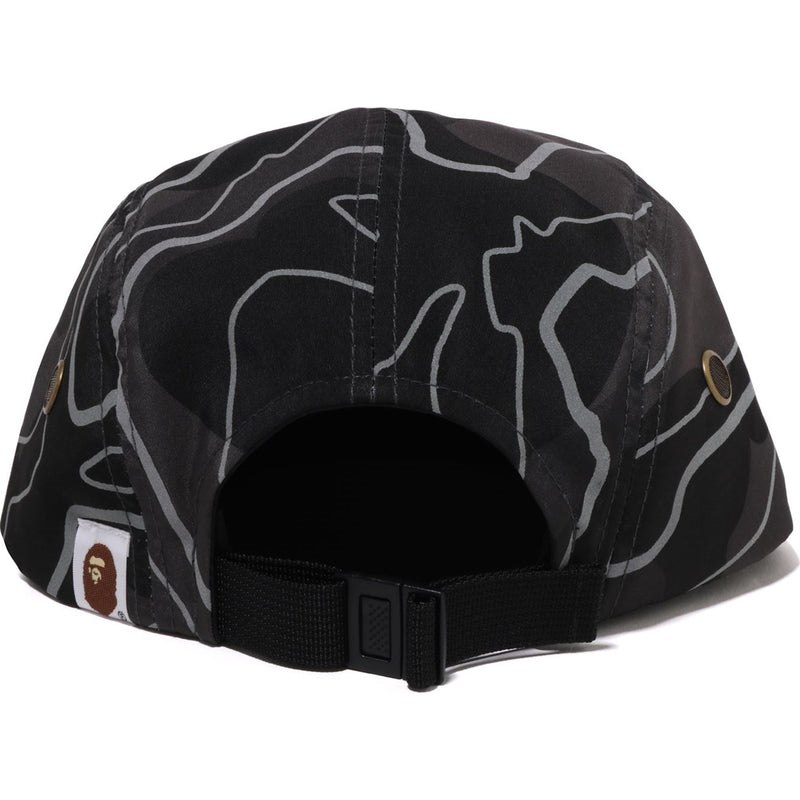 Men Bape Layered Line Camo Jet Cap Caps Black USA | WI2122812