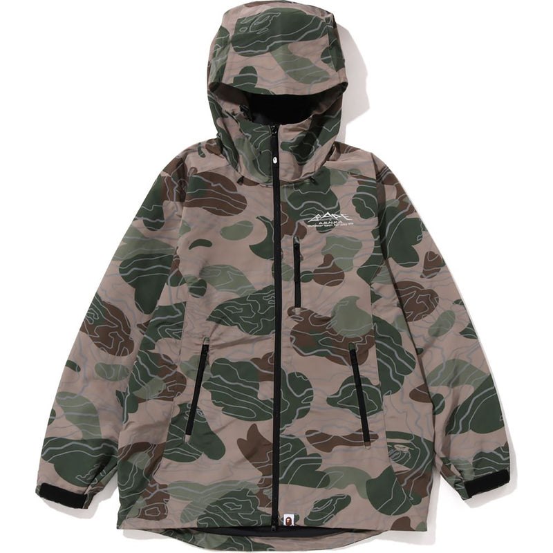 Men Bape Layered Line Camo Shell Jacket Jackets Beige USA | GC5213723