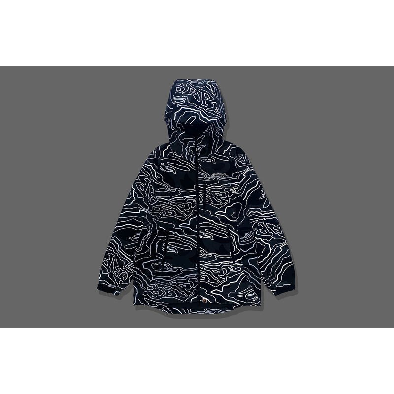 Men Bape Layered Line Camo Shell Jacket Jackets Black USA | LQ6855085