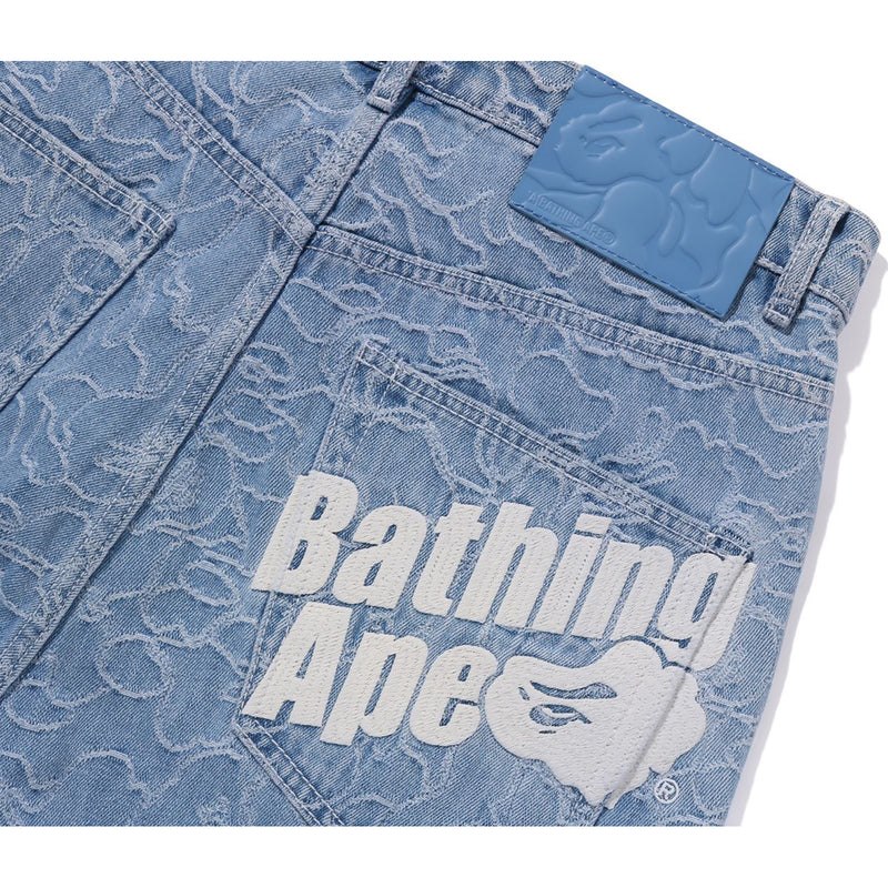 Men Bape Line Camo Denim Pants Pants Light Indigo USA | VG2475745