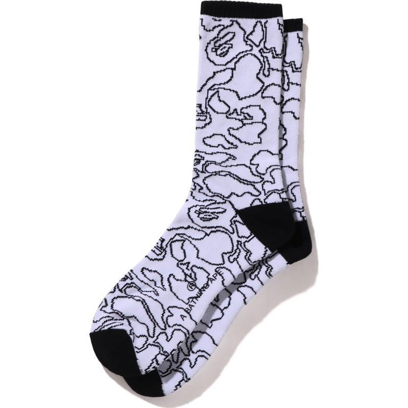 Men Bape Line Camo Socks Socks White USA | HR3002202