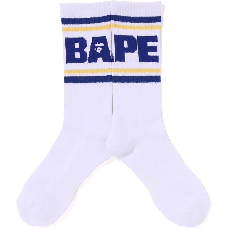 Men Bape Line Socks Socks Blue USA | TG6905695