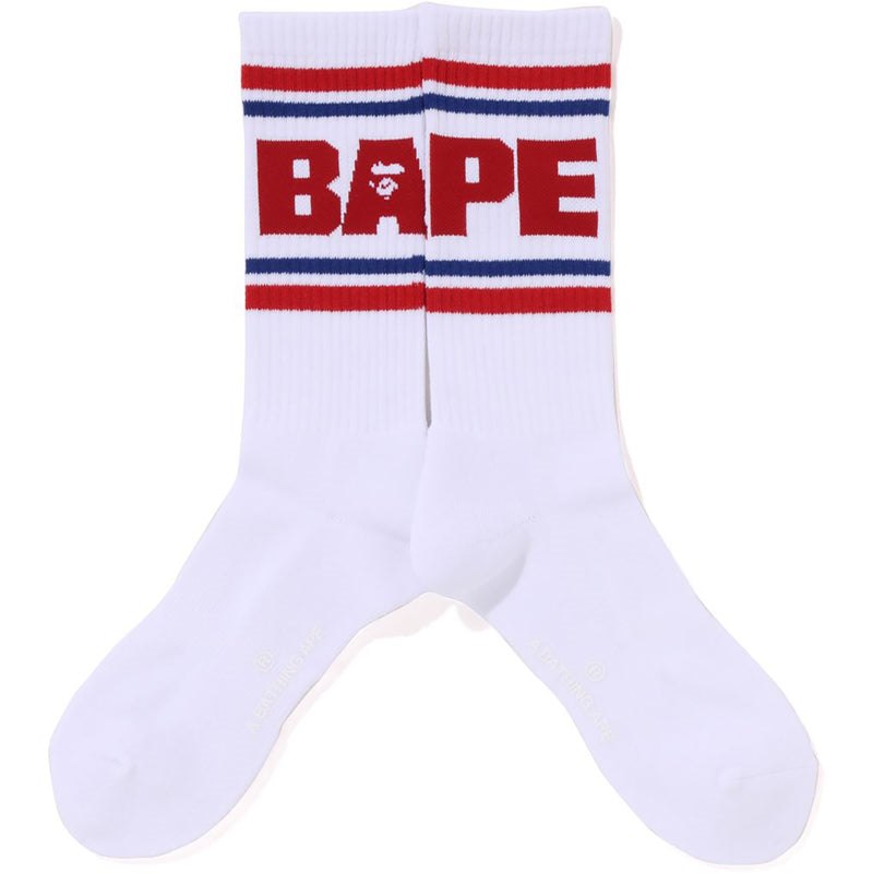 Men Bape Line Socks Socks Red USA | BC0402242