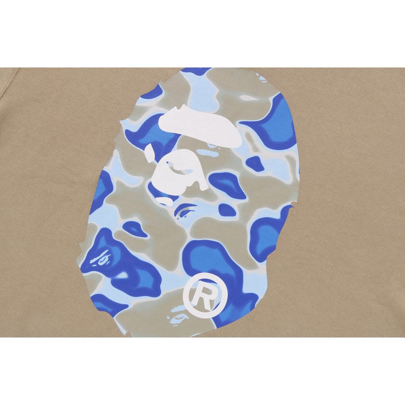 Men Bape Liquid Camo Ape Head Crewneck Sweat Relaxed Fit Sweatshirts Beige USA | MI7027107