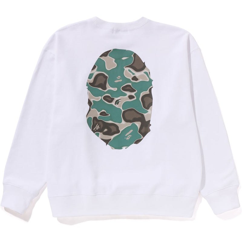 Men Bape Liquid Camo Ape Head Crewneck Sweat Relaxed Fit Sweatshirts White USA | BP8803083