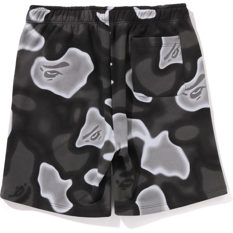 Men Bape Liquid Camo Shark Sweat Shorts Shorts Black USA | MI8430640