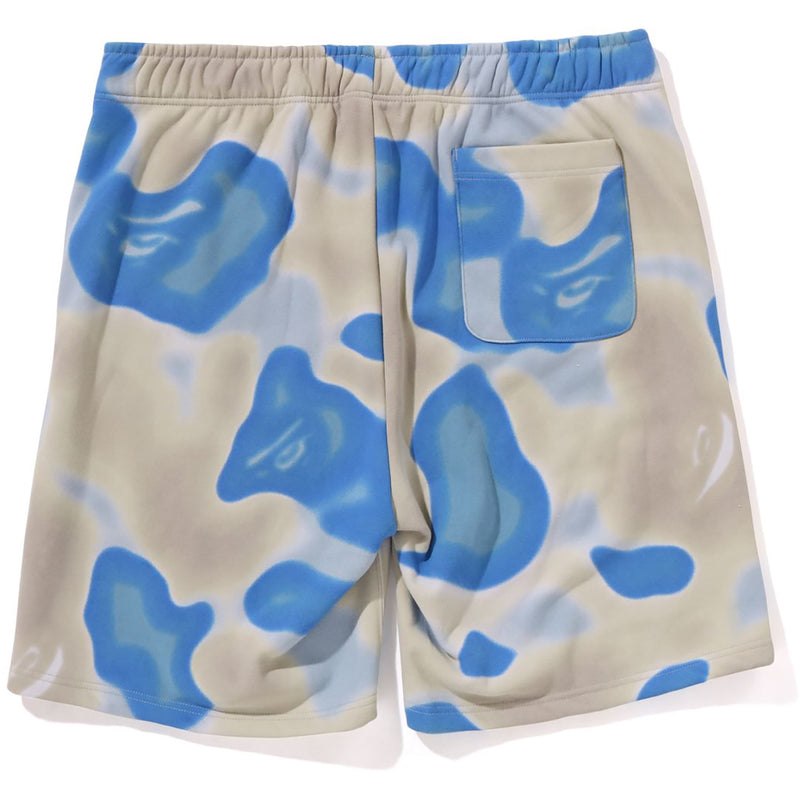 Men Bape Liquid Camo Shark Sweat Shorts Shorts Blue USA | DG9468848