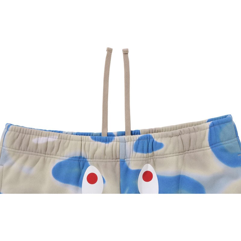 Men Bape Liquid Camo Shark Sweat Shorts Shorts Blue USA | DG9468848