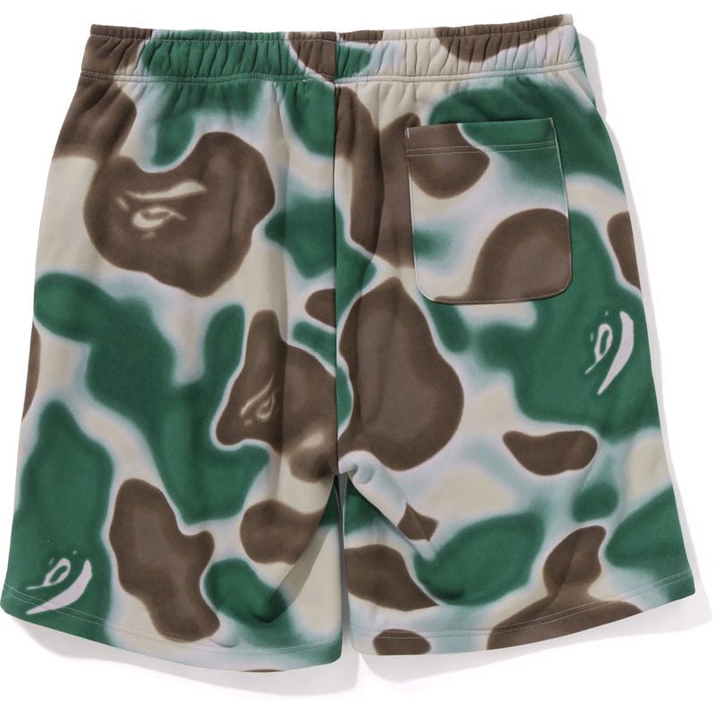 Men Bape Liquid Camo Shark Sweat Shorts Shorts Olive USA | VP3791271