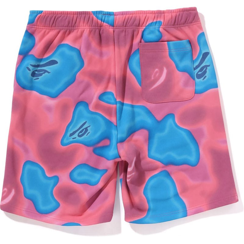 Men Bape Liquid Camo Shark Sweat Shorts Shorts Pink USA | JQ5613263