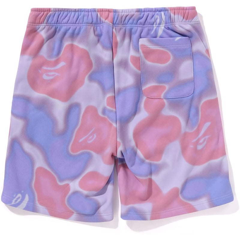 Men Bape Liquid Camo Shark Sweat Shorts Shorts Purple USA | XE6580450