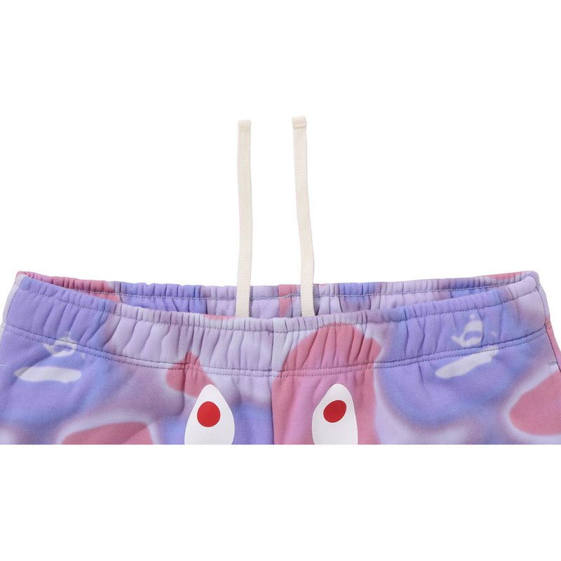 Men Bape Liquid Camo Shark Sweat Shorts Shorts Purple USA | XE6580450