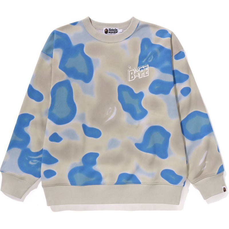 Men Bape Liquid Camo Sta Relaxed Fit Crewneck Sweat Sweatshirts Blue USA | GE0207427