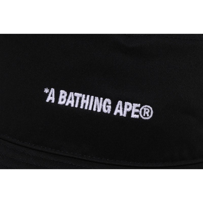 Men Bape Logo Bucket Hat Caps Black USA | EZ1801281