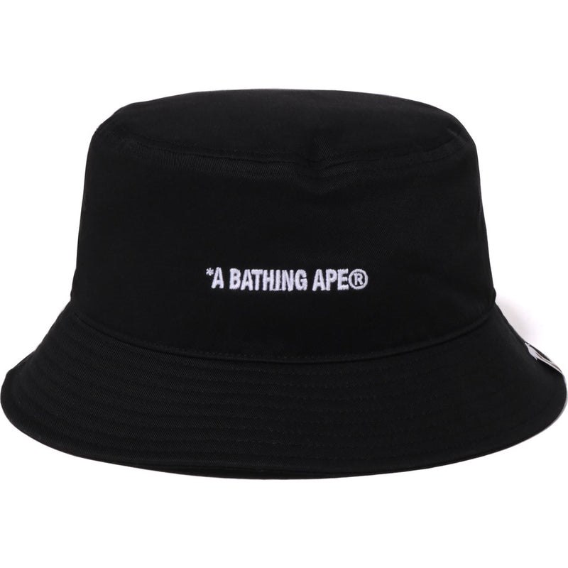 Men Bape Logo Bucket Hat Caps Black USA | EZ1801281