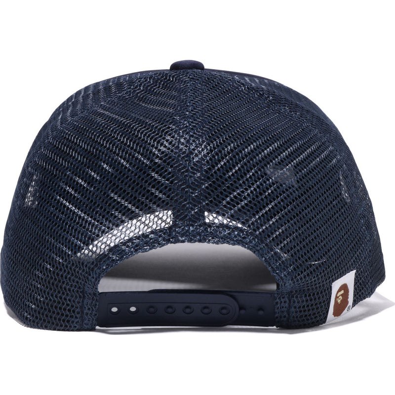 Men Bape Logo Mesh Cap Bapec Caps Navy USA | QA6919299