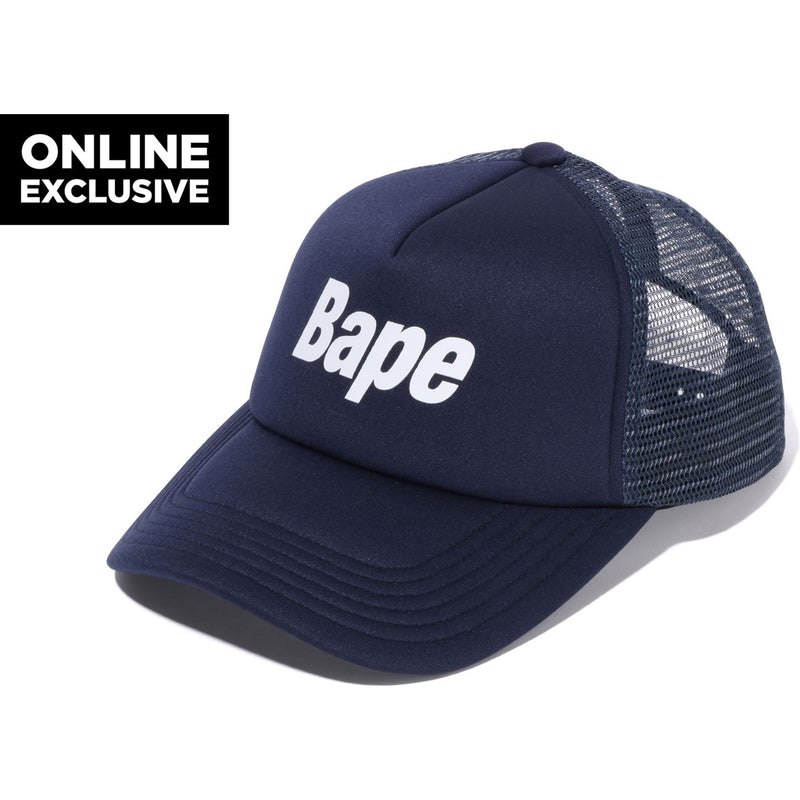 Men Bape Logo Mesh Cap Bapec Caps Navy USA | QA6919299