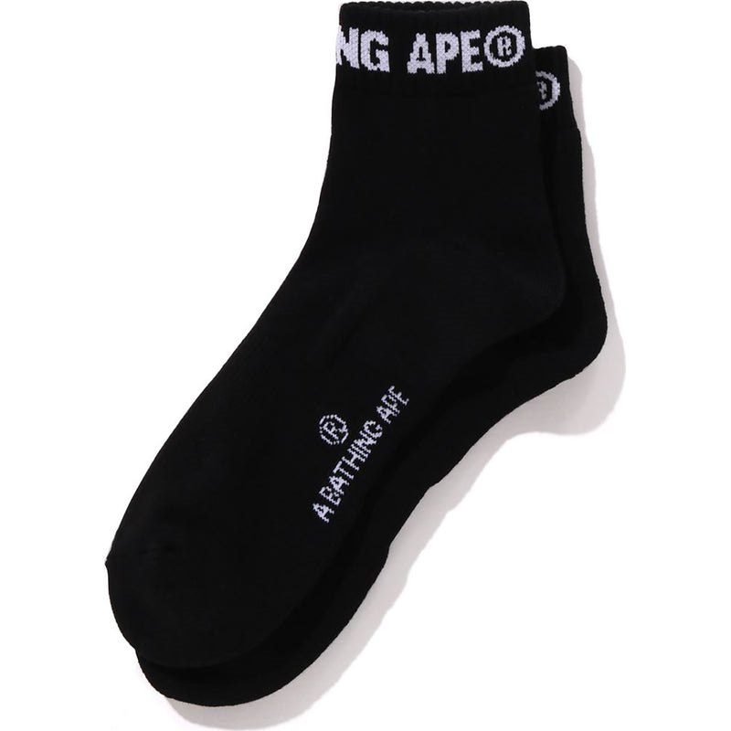 Men Bape Logo Short Socks Socks Black USA | EF4245025