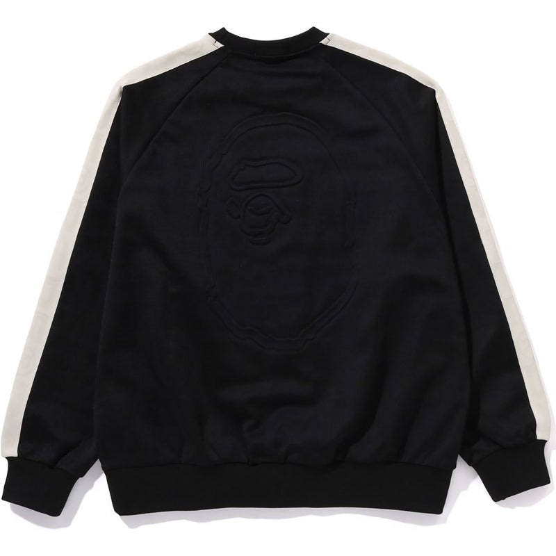 Men Bape Lux Sport Pattern Jacquard Crewneck Sweatshirts Black USA | NY7056606