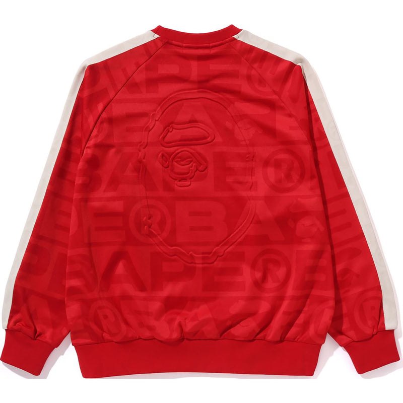 Men Bape Lux Sport Pattern Jacquard Crewneck Sweatshirts Red USA | OR3137417