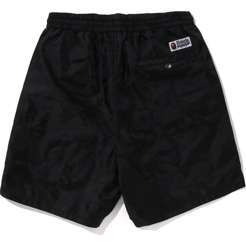 Men Bape Lux Sport Pattern Jacquard Nylon Shorts Shorts Black USA | WC1821781