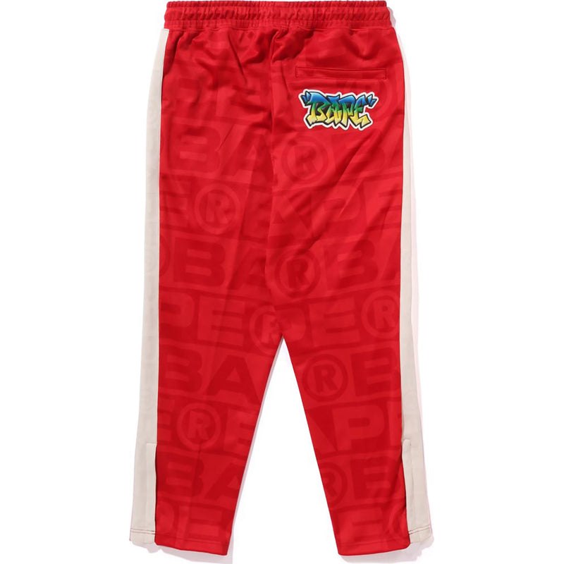 Men Bape Lux Sport Pattern Jacquard Track Pants Pants Red USA | UQ5697767