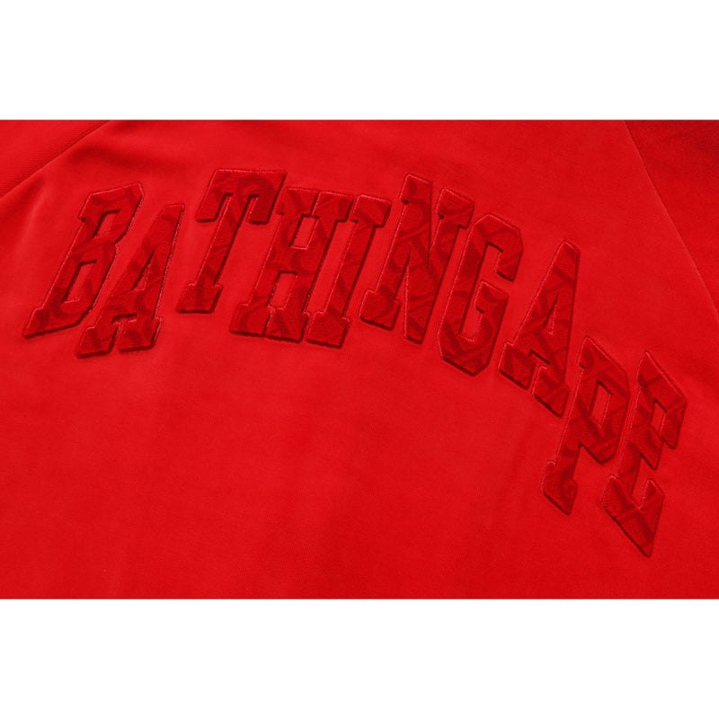 Men Bape Metal Logo Pin Track Jacket Sweatshirts Red USA | RH1943893