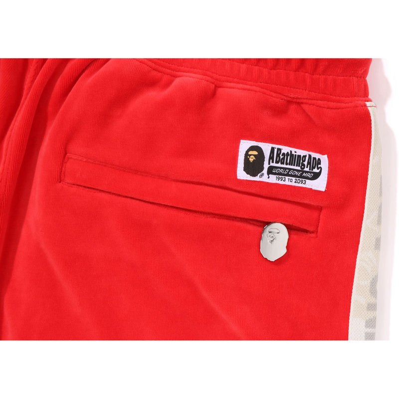 Men Bape Metal Logo Pin Velour Pants Pants Red USA | SZ5011001