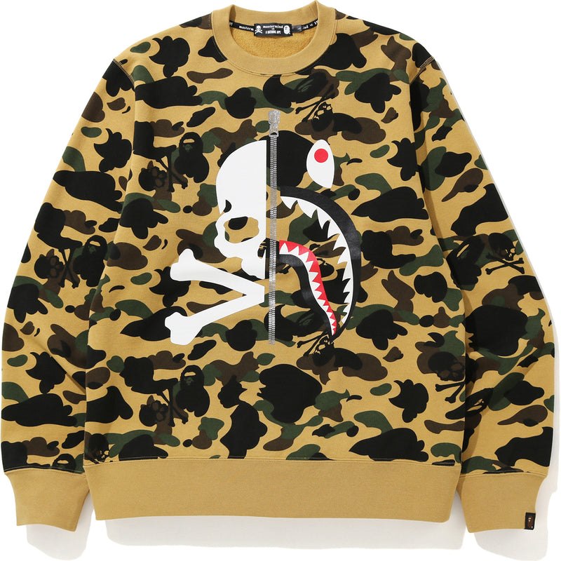 Men Bape Mm Crewneck Sweatshirts Yellow USA | BL3280320