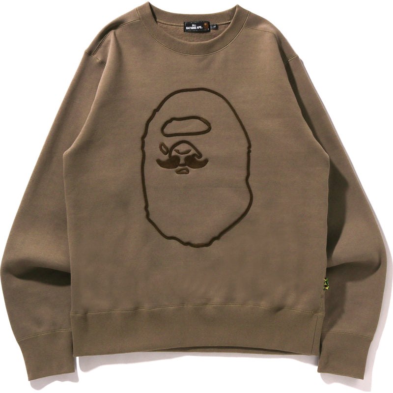 Men Bape Mr. Bathing Ape Embroidery Crewneck Sweatshirts Beige USA | YE9101711