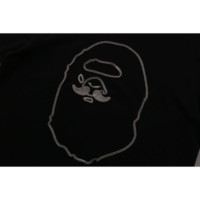 Men Bape Mr. Bathing Ape Embroidery Tee Cut And Sewn Black USA | KE8051901