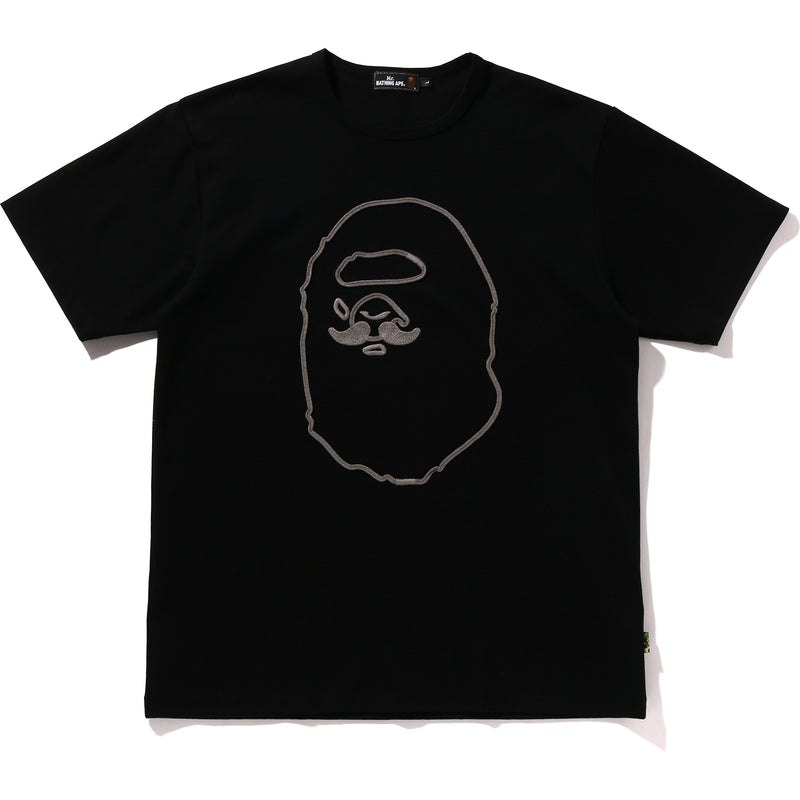 Men Bape Mr. Bathing Ape Embroidery Tee Cut And Sewn Black USA | KE8051901