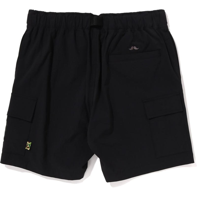 Men Bape Mr. Bathing Ape Multi Pocket Wide Fit Shorts Shorts Black USA | HK9324734