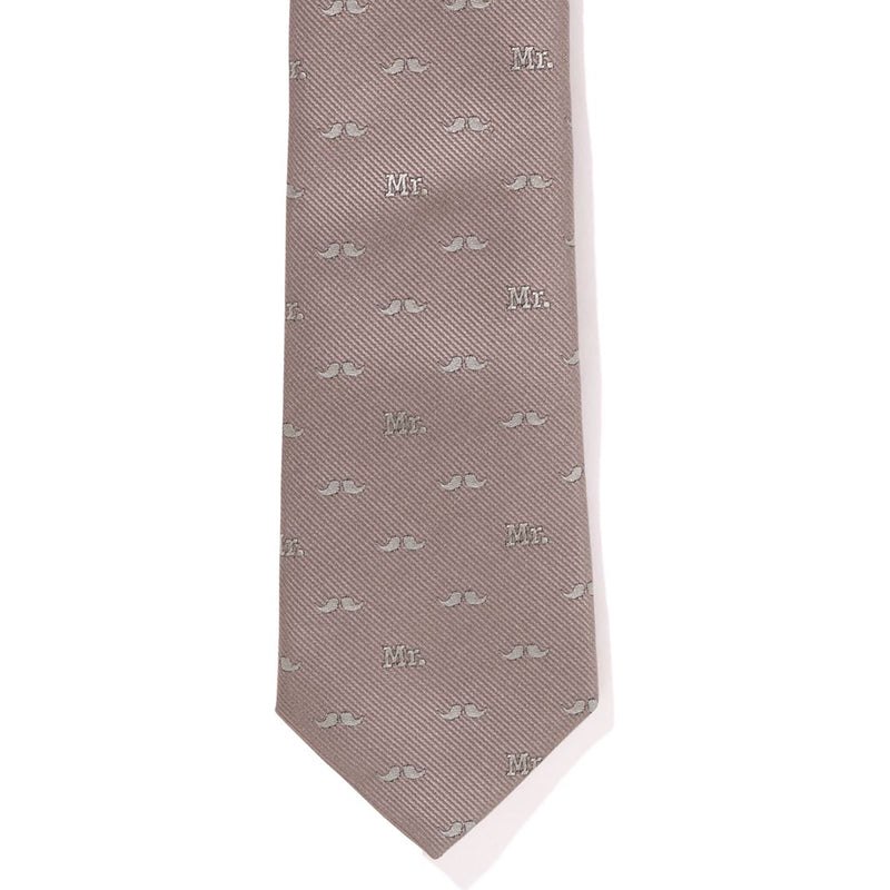 Men Bape Mr. Bathing Ape Pattern Tie Accessories Beige USA | AR9369639