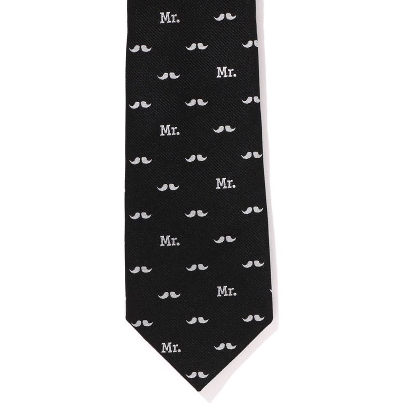 Men Bape Mr. Bathing Ape Pattern Tie Accessories Black USA | WF8164714