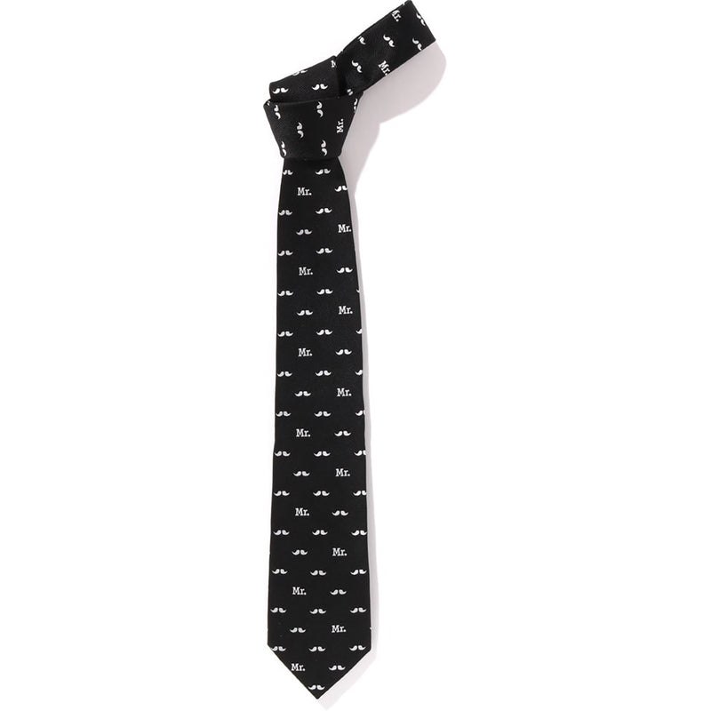 Men Bape Mr. Bathing Ape Pattern Tie Accessories Black USA | WF8164714