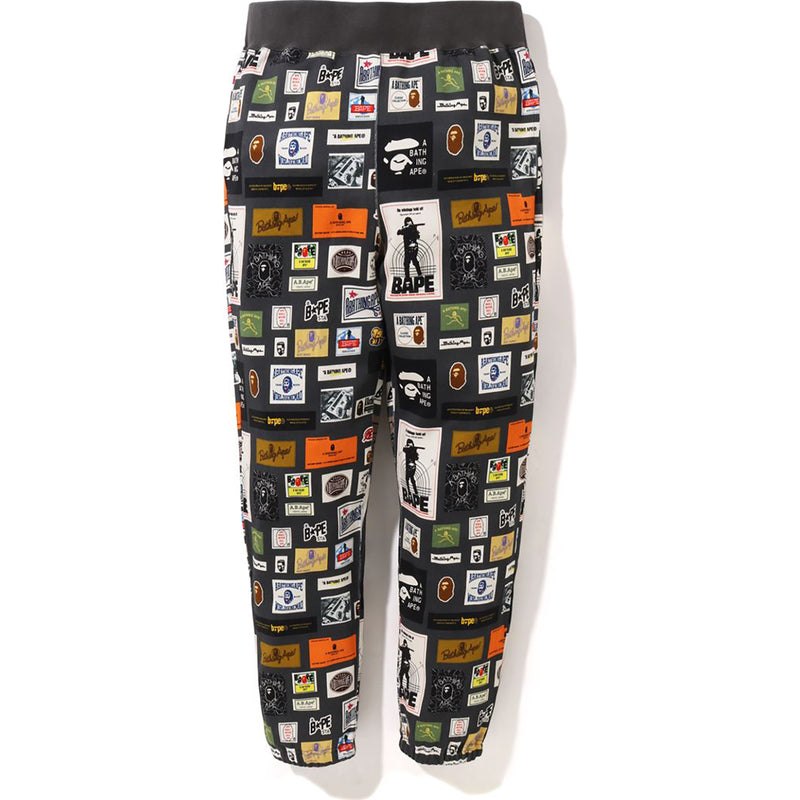 Men Bape Multi Label Sweat Pants Pants Black USA | SB1974194