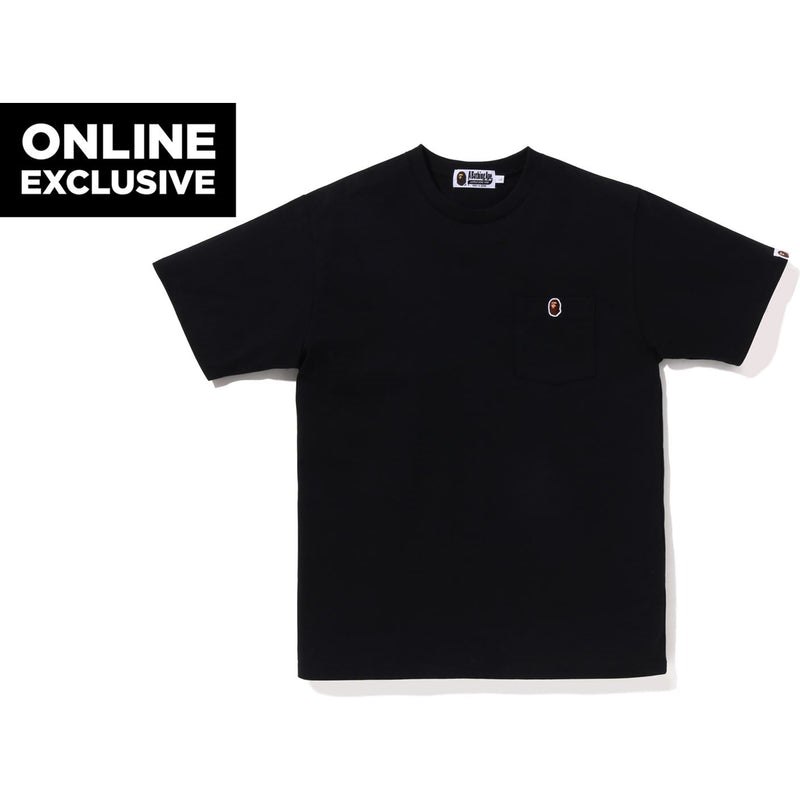 Men Bape One Point Pocket Tee Bapec Cut And Sewn Black USA | WJ2436646