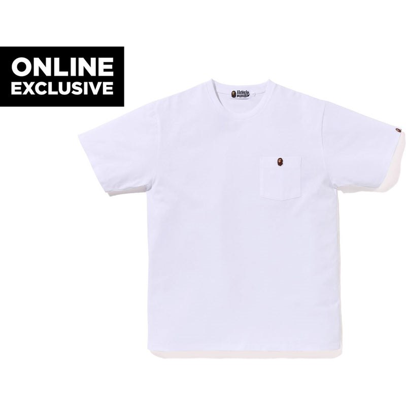 Men Bape One Point Pocket Tee Bapec Cut And Sewn White USA | ZN1943193