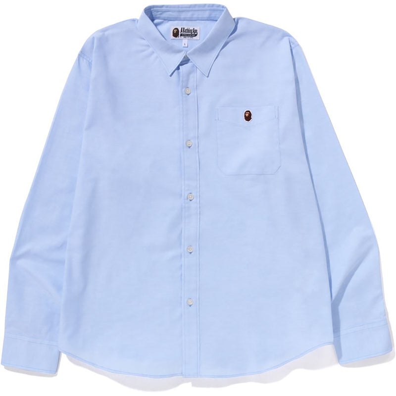 Men Bape Oxford Relaxed Fit Shirt Shirts Sax USA | LG6888988