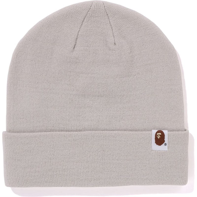 Men Bape Patch Knit Cap Caps Gray USA | YF1873483