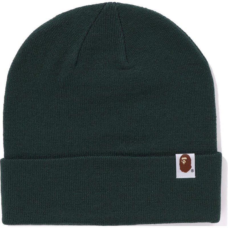 Men Bape Patch Knit Cap Caps Green USA | XP4104814