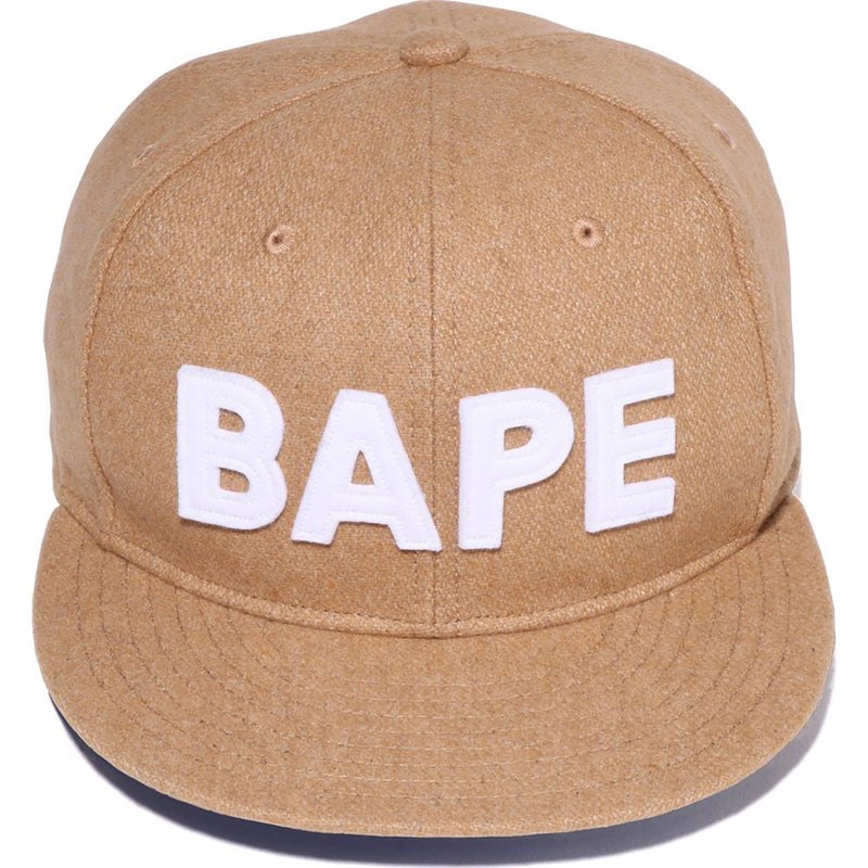 Men Bape Patch Snap Back Cap Caps Beige USA | GD1585755