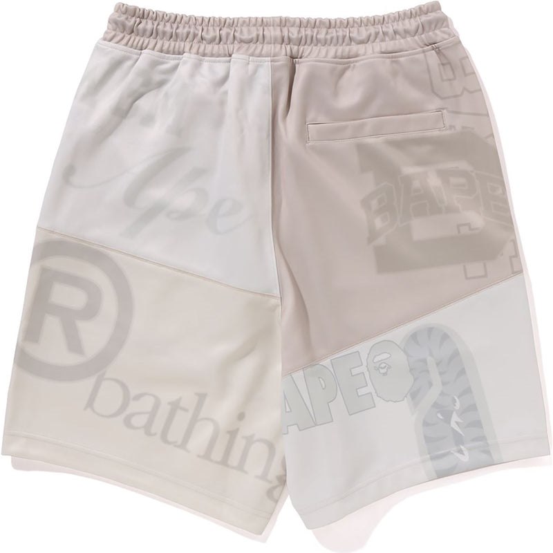 Men Bape Patchwork Basketball Shorts Shorts White USA | BQ4618068