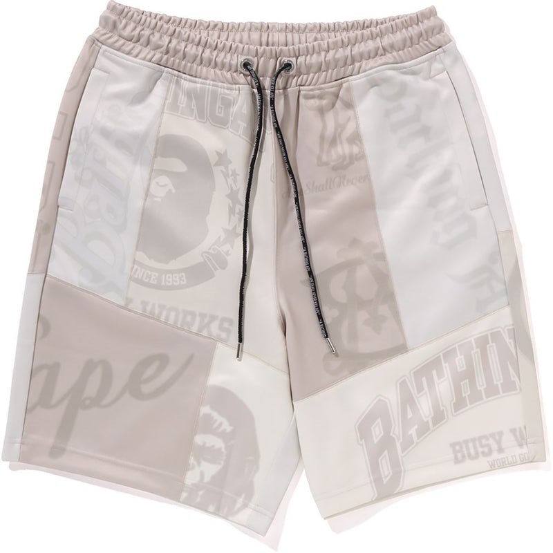 Men Bape Patchwork Basketball Shorts Shorts White USA | BQ4618068